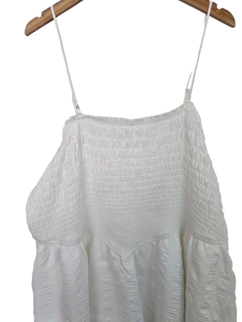 Wild Fable White Smocked Tiered Mini Dress Plus Size 3X - Picture 2 of 6
